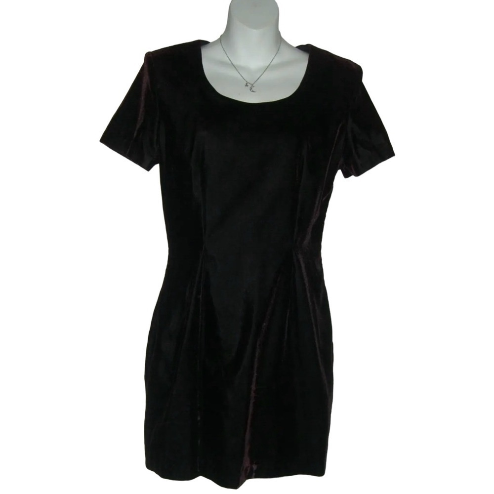 Vintage 90's My Michelle Dress Crushed Velvet Black Oxblood Gothic Goth Grunge 9